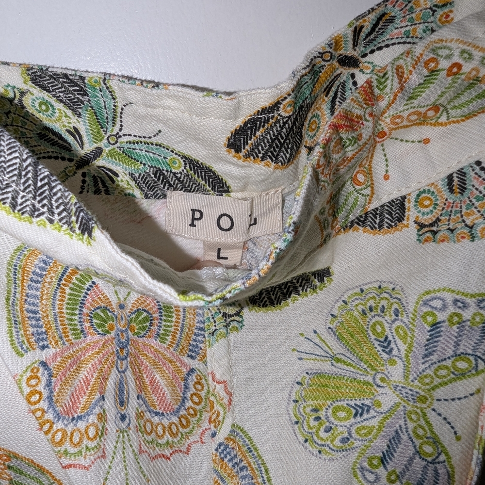 POL Large Butterfly Print Overalls with Pockets - Picture 4 of 16